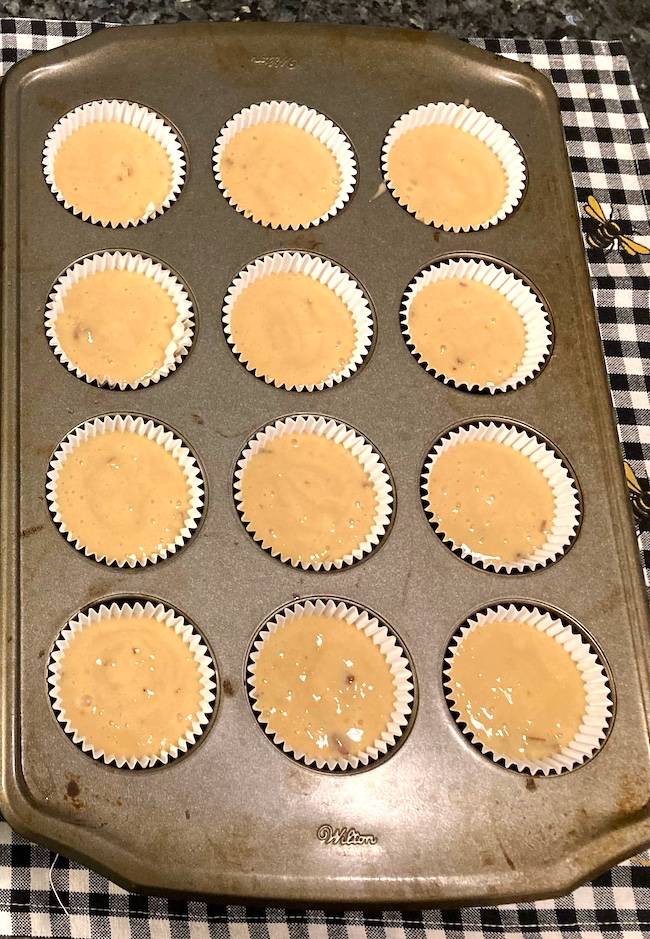 batter in cupcake tin
