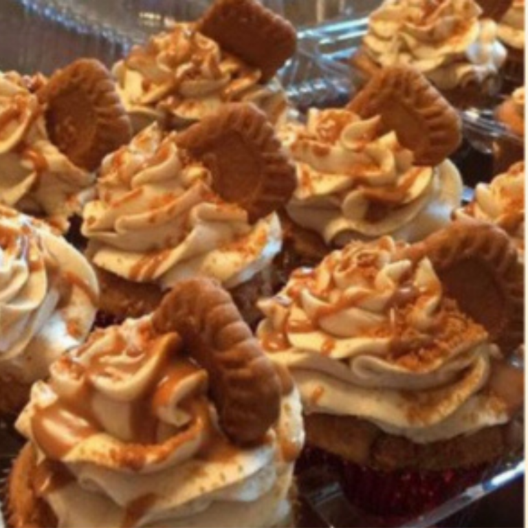 Best Cookie Butter Cupcakes (doctored cake mix)