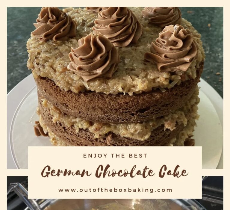 Traditional German Chocolate Cake with Coconut Pecan Frosting
