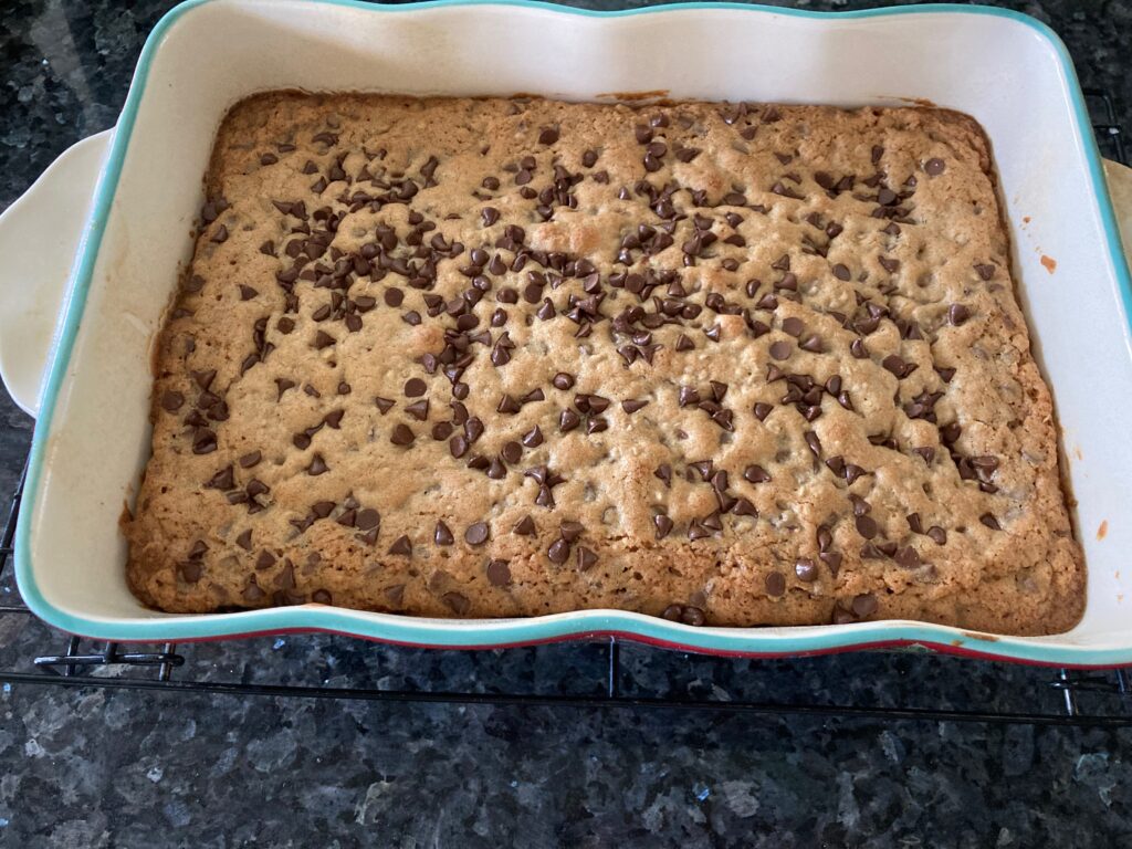 Ooey-Gooey Chocolate Chip Blondies from Out of the Box Baking.com