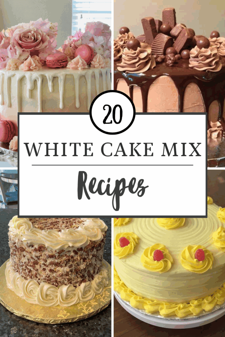 20 White Cake Mix Recipes pin for Pinterest