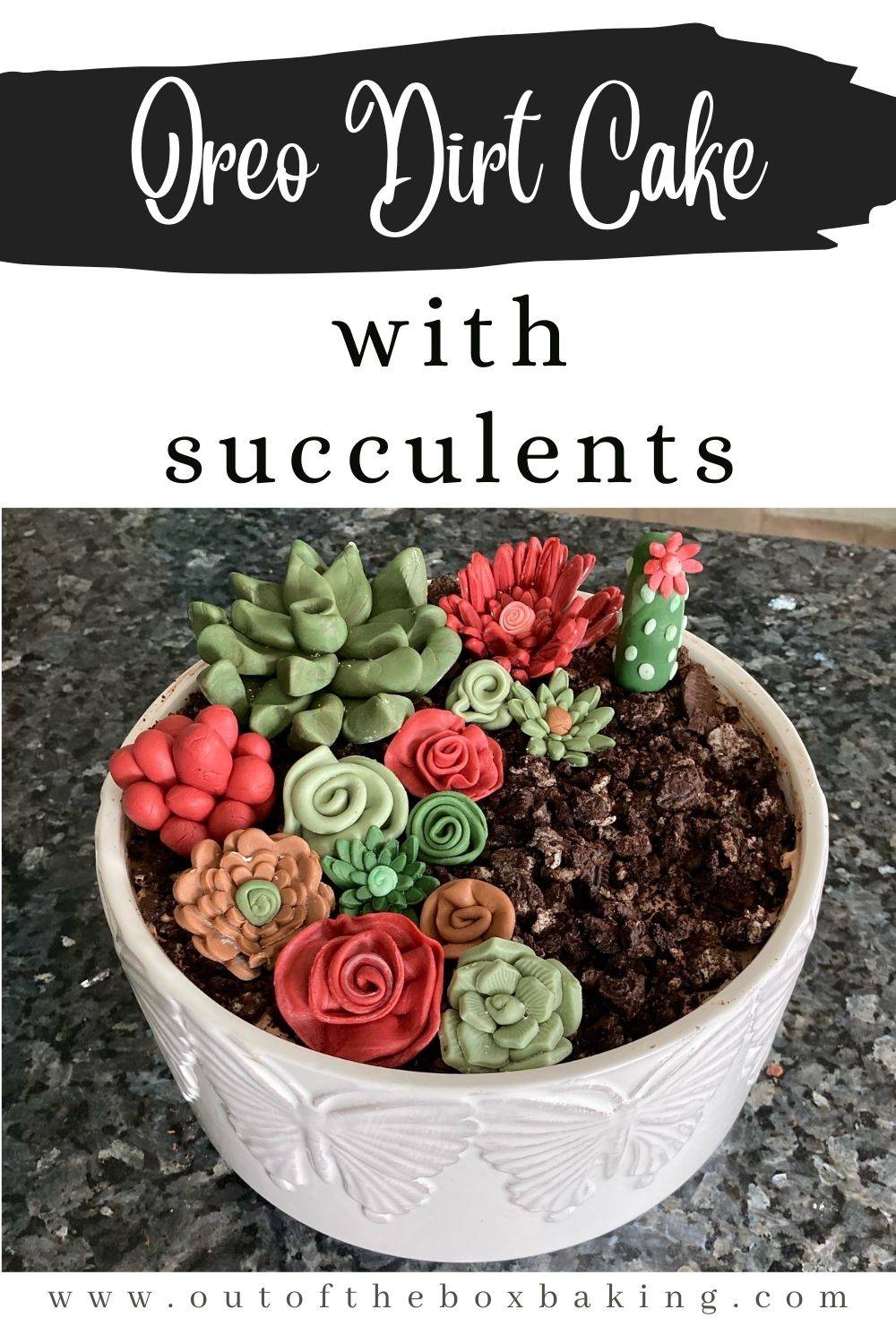 Oreo Dirt Cake with Succulents