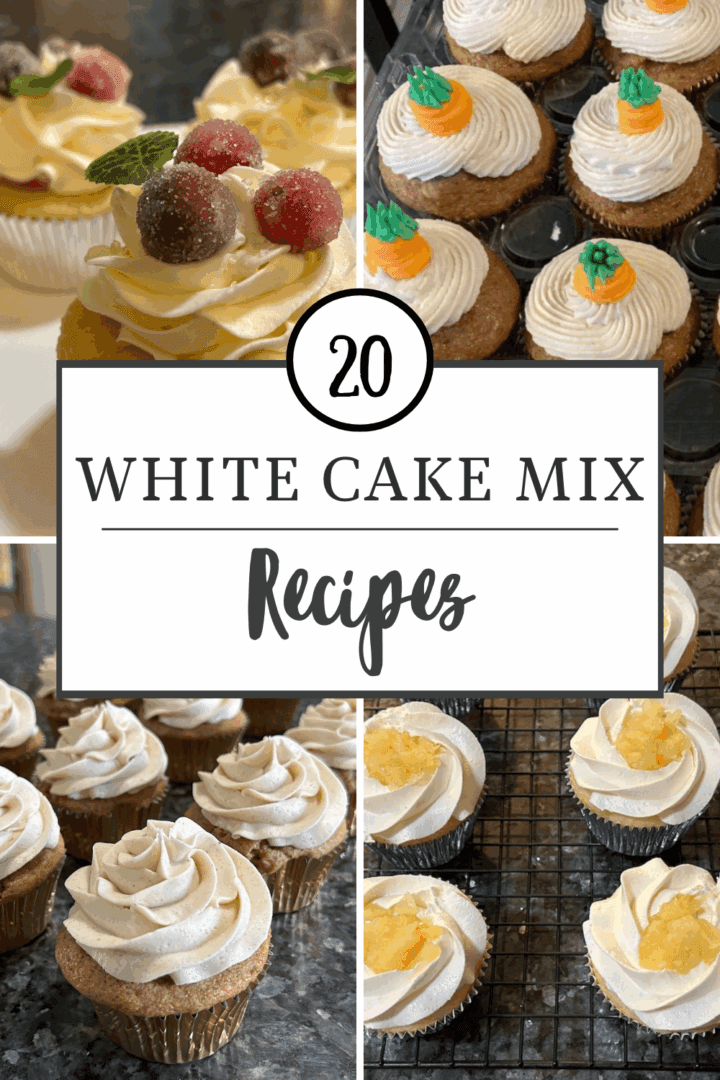 20 White Cake Mix Recipes pin for Pinterest