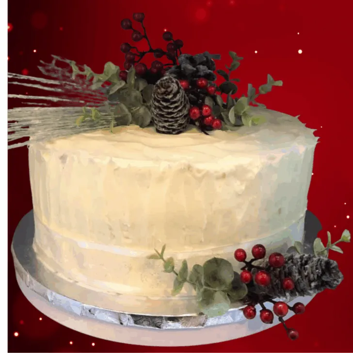 Christmas cake made with white cake mix