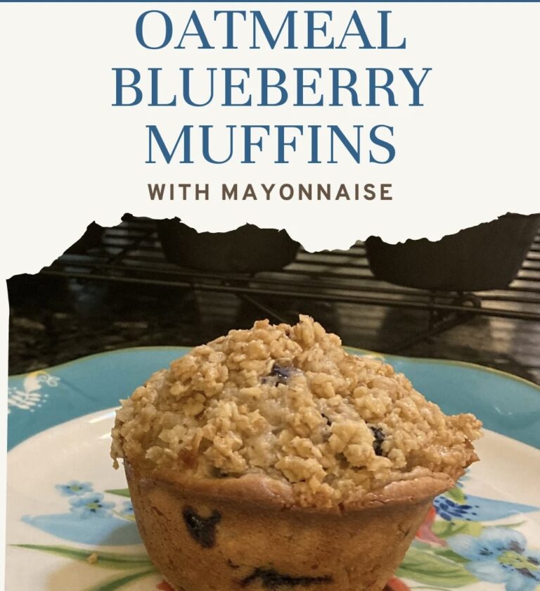Oatmeal Blueberry Muffins (with mayonnaise)