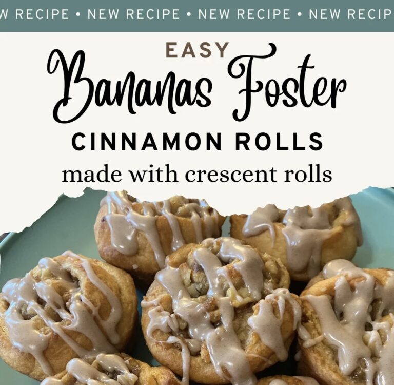 Easy Bananas Foster Cinnamon Rolls (made with crescent rolls)