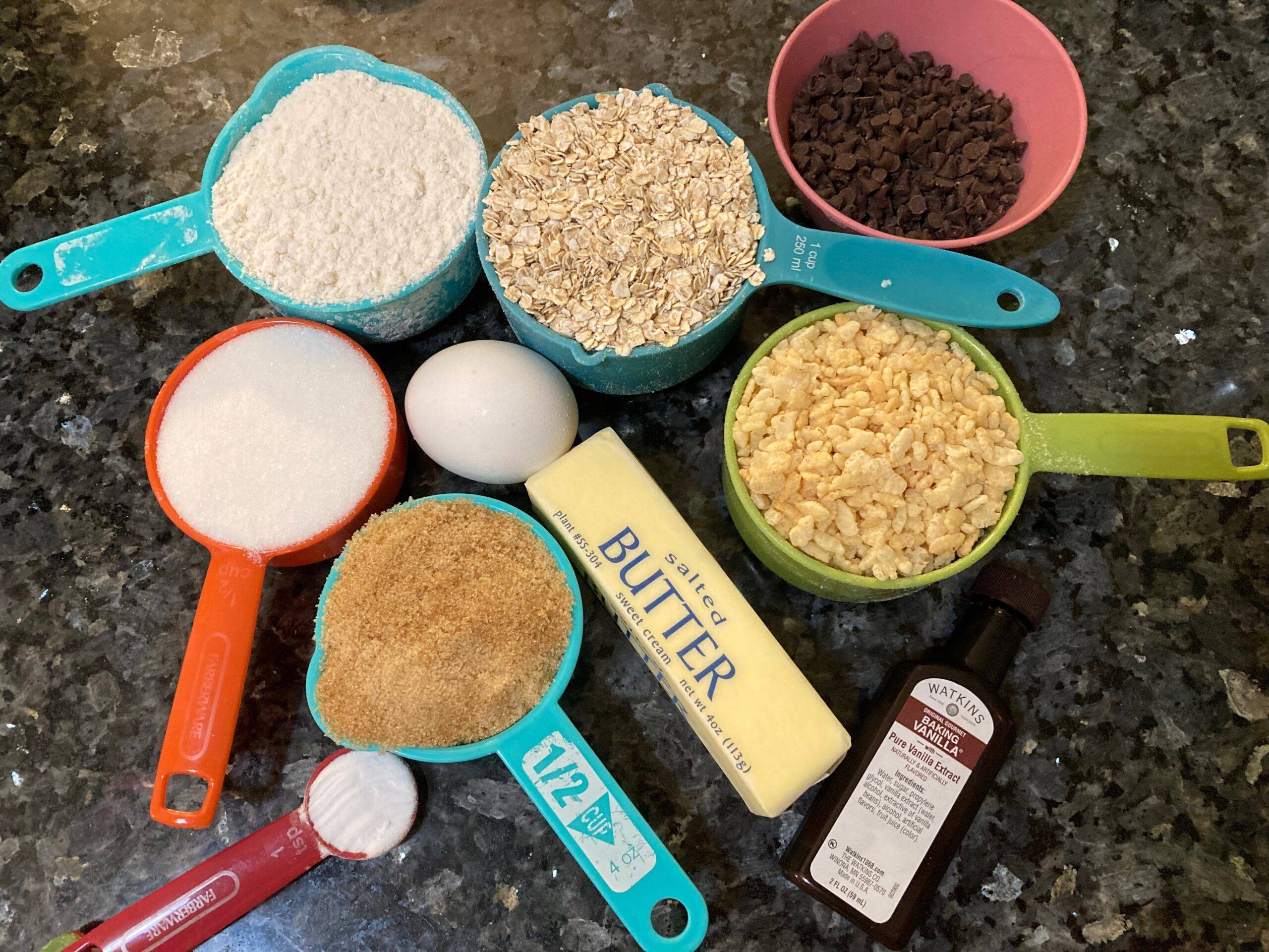 Oatmeal Rice Krispie Cookies with Chocolate Chips Out of the Box Baking