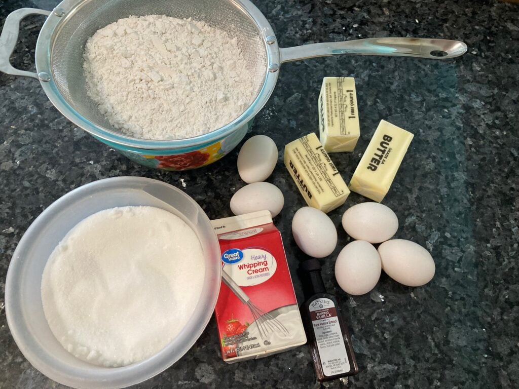 Pound cake ingredients