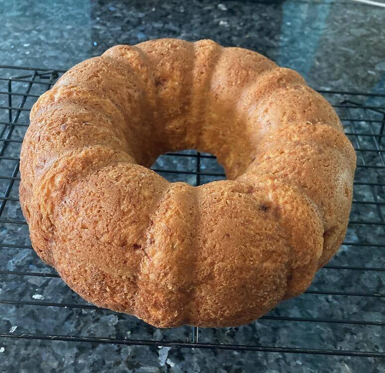 Easy Banana Berry Cake (Doctored White Cake Mix) Out of the Box Baking