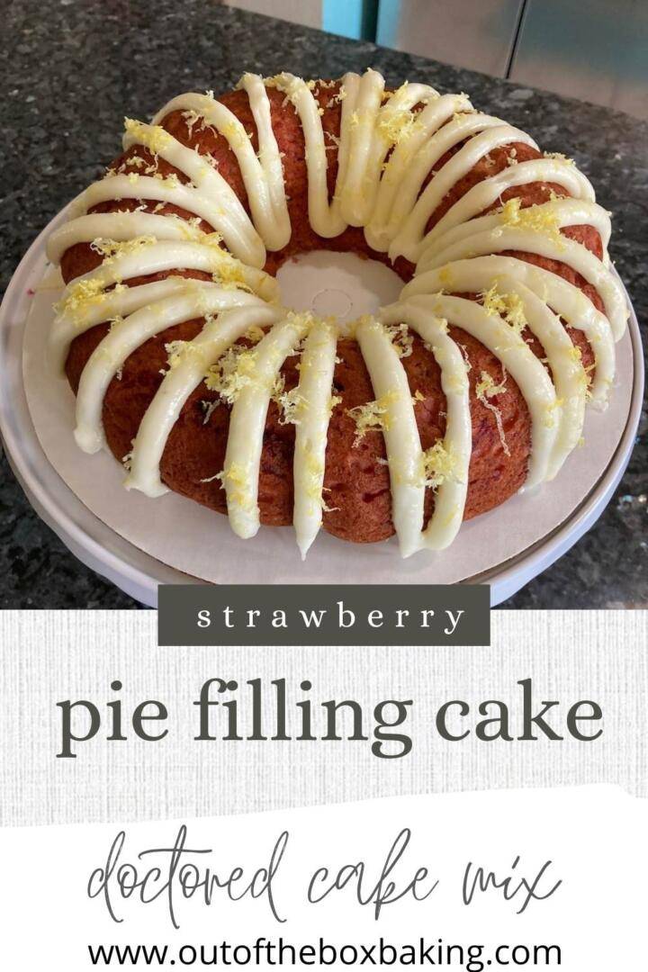 Strawberry Pie Filling Cake (doctored white cake mix) Out of the Box