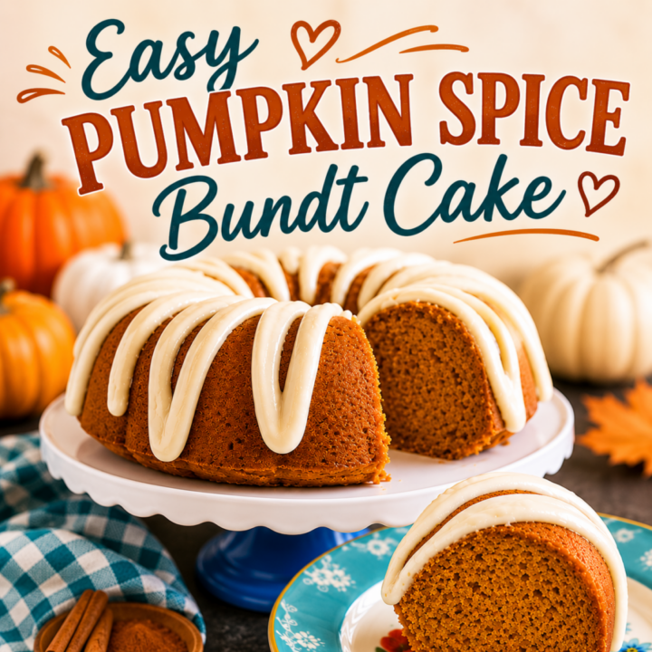 Easy Pumpkin Spice Bundt Cake (4-Ingredient Doctored Cake Mix Recipe)