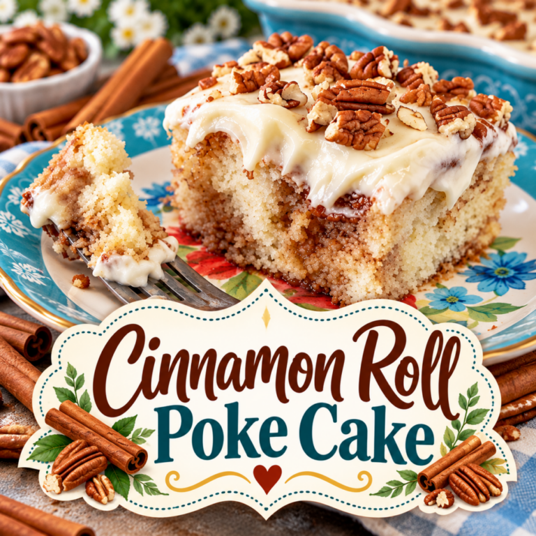 Cinnamon Roll Poke Cake