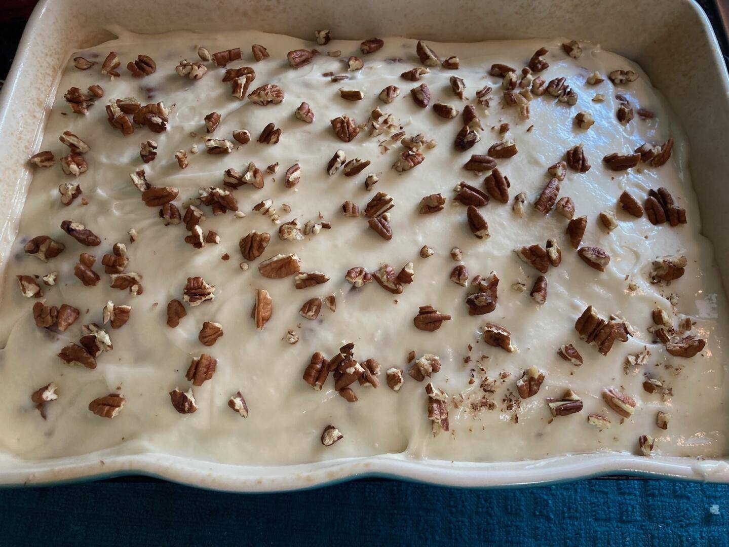 Cinnamon Roll Poke Cake from Out of the Box Baking.com