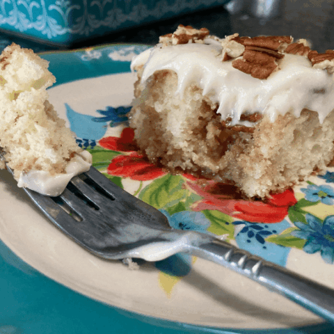 Cinnamon Roll Poke Cake