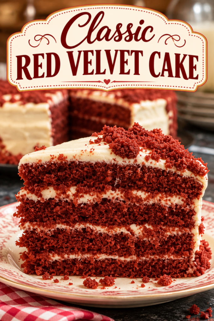 classic red velvet cake with cream cheese frosting