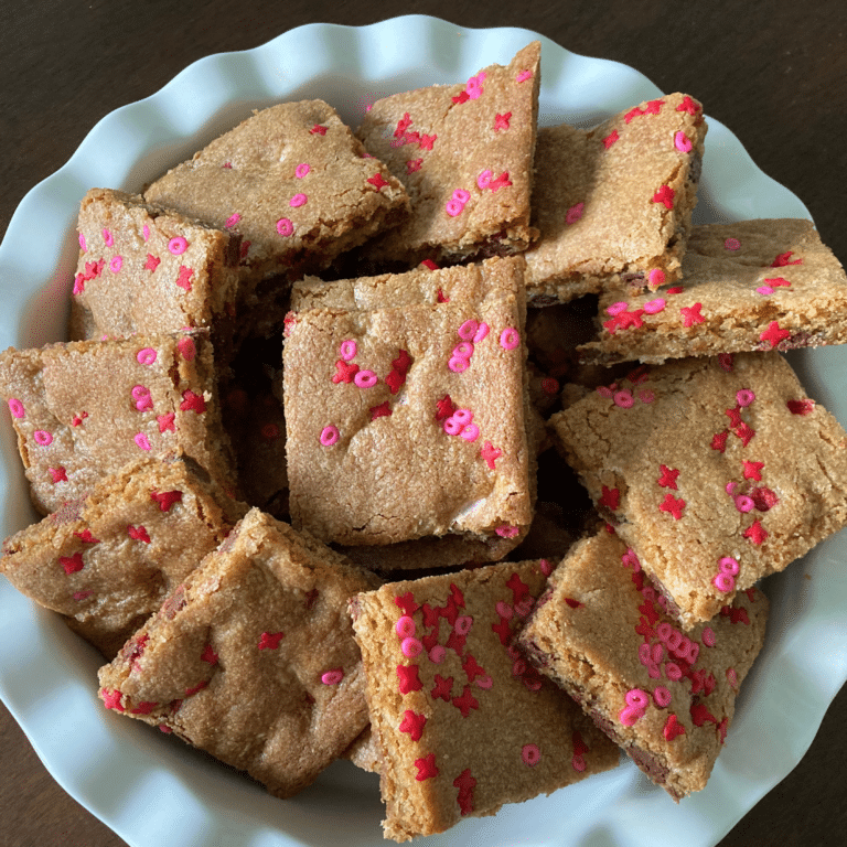 Valentine Cookie Bars from Scratch