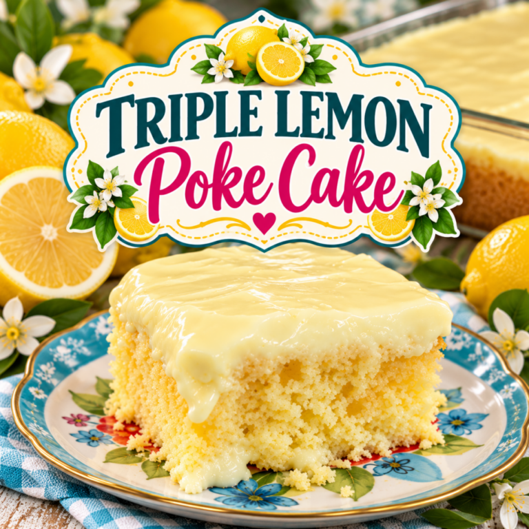Triple Lemon Poke Cake