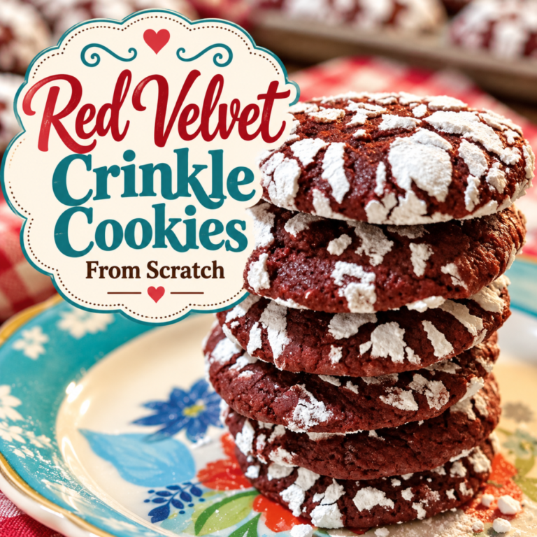 Red Velvet Crinkle Cookies (Scratch Recipe)