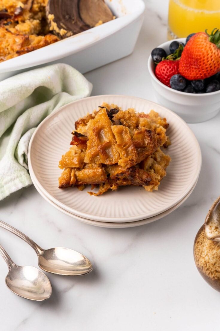 Image for Maple Bacon Waffle Bread Pudding