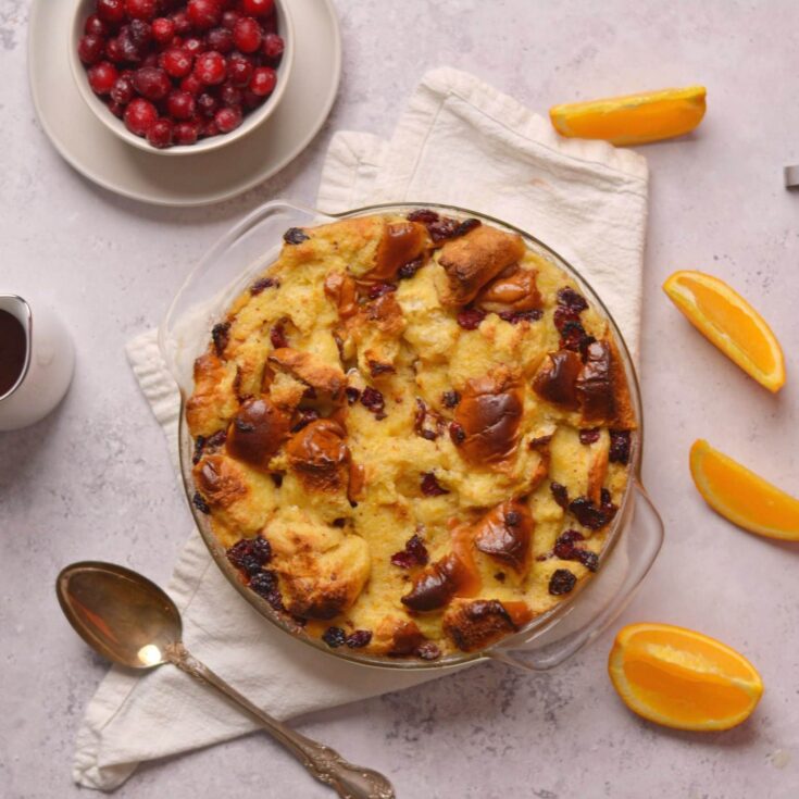 Image for Orange Cranberry Bread and Butter Pudding without Cream