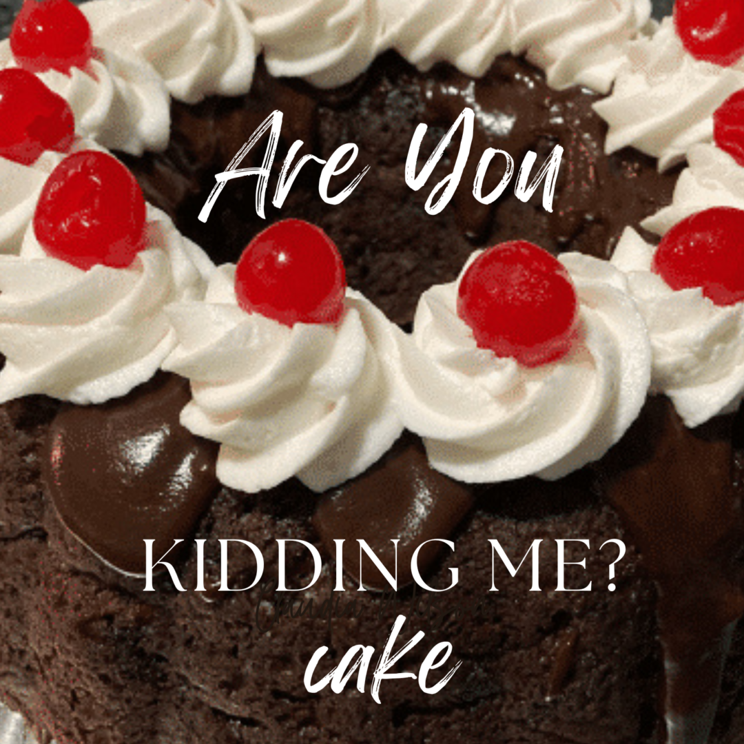are you kidding me cake image of chocolate with cherry topping