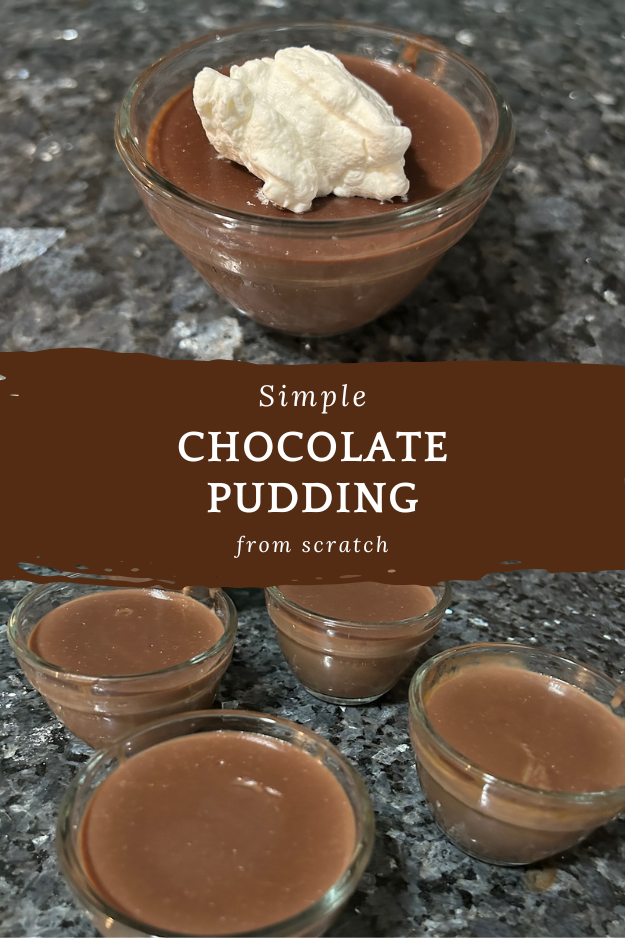 chocolate pudding from scratch pin for pinterest