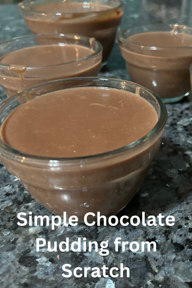 chocolate pudding from scratch pin for pinterest