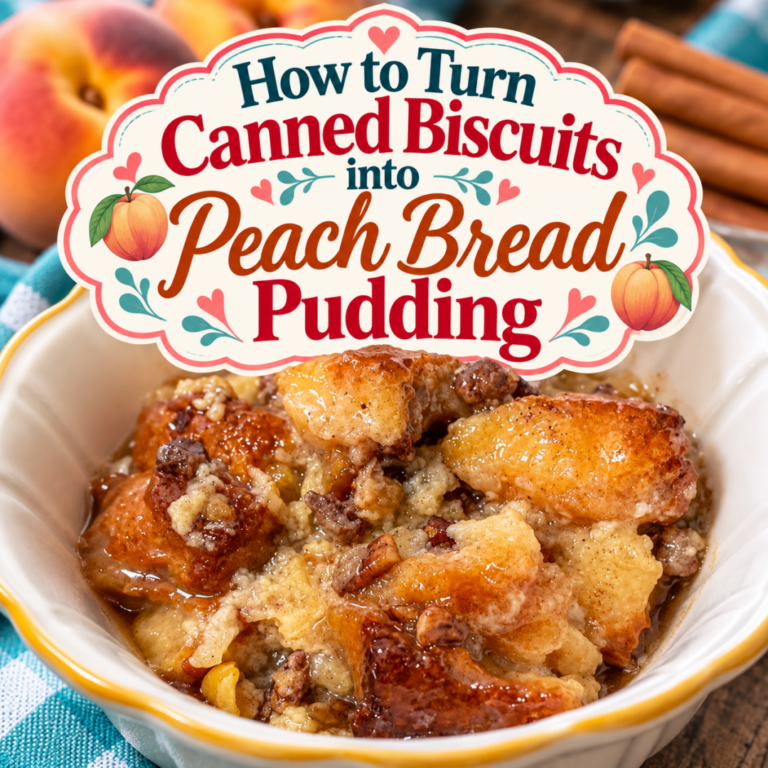 How to Turn Canned Biscuits into Peach Bread Pudding