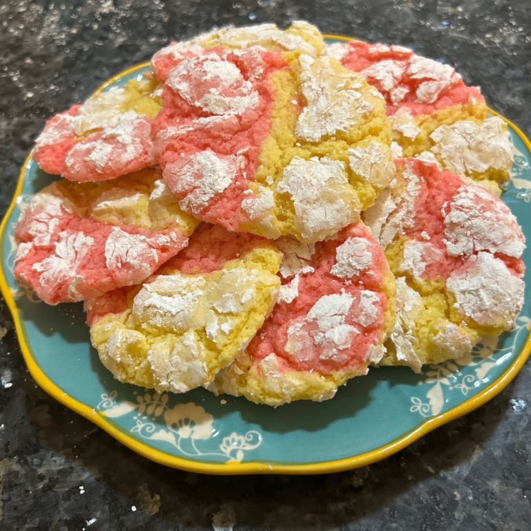 Strawberry Lemonade Crinkle Cookies