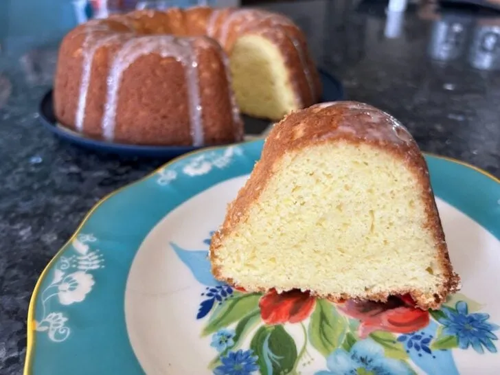 pound cake slice on plate