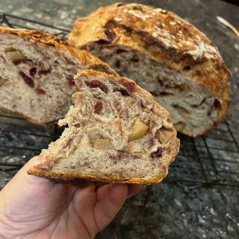 Cinnamon Apple Sourdough (with Craisins and Pecans)