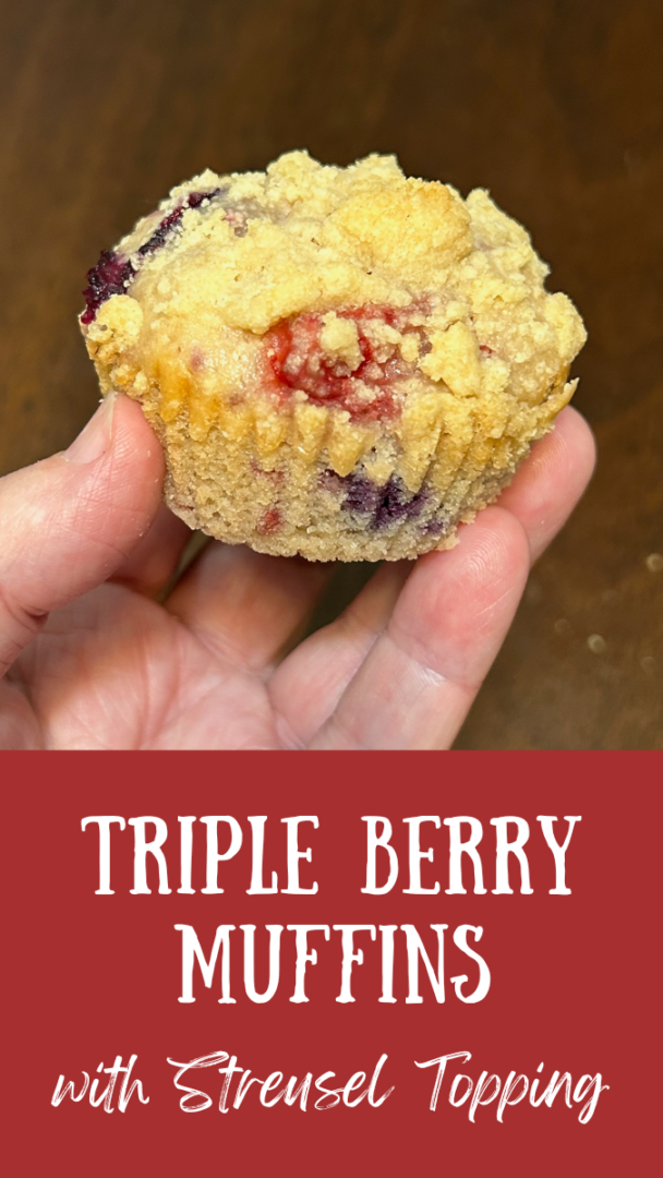 Triple Berry Muffins with Streusel Topping 