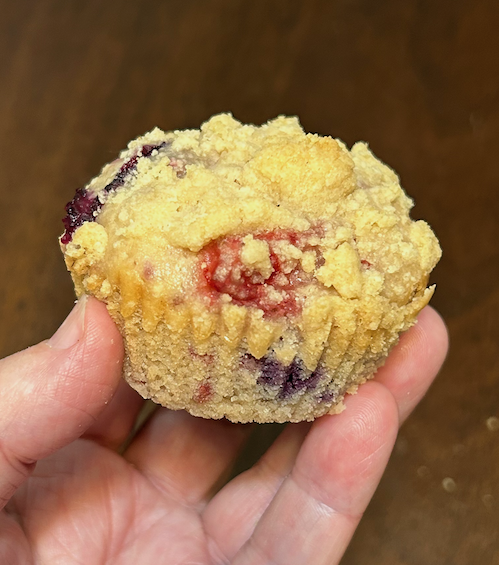 Triple Berry Muffins with Streusel Topping 