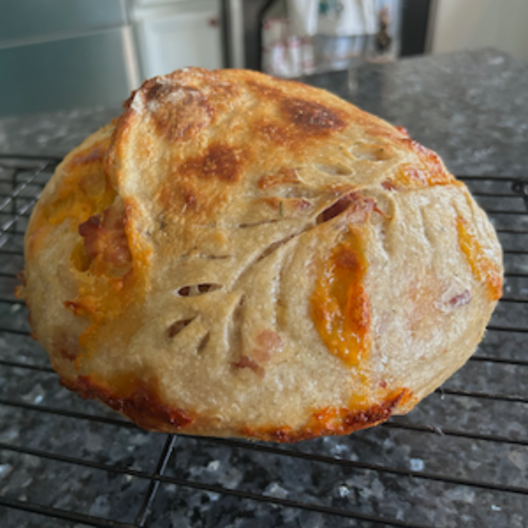 How to Make Bacon Cheddar Ranch Sourdough Bread (Savory Artisan Loaf)