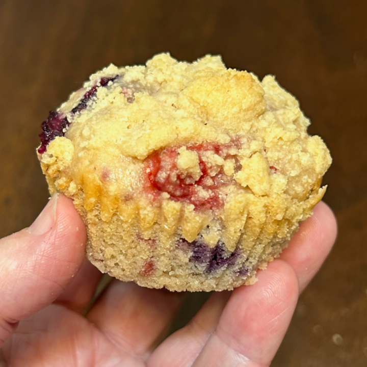 Triple Berry Muffins with Streusel Topping