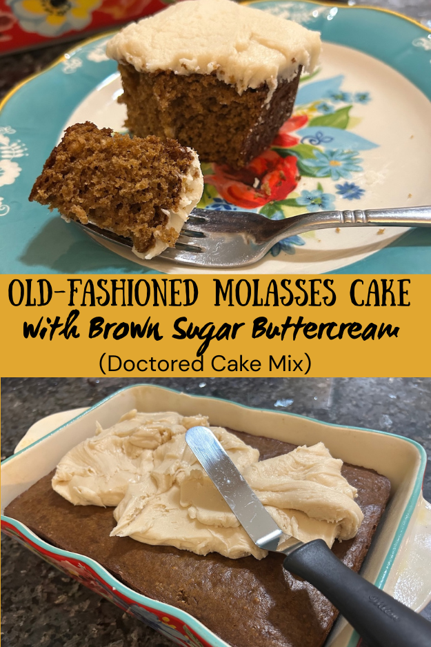 Old-Fashioned Molasses Cake (pin for pinterest)