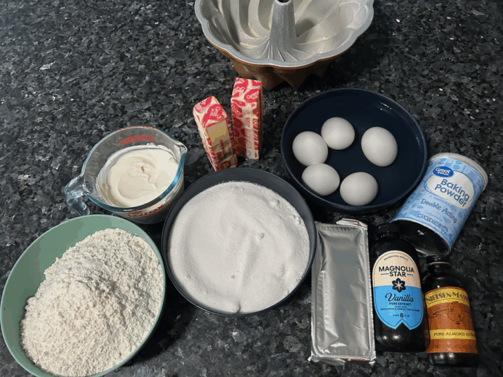 cake ingredients on counter top