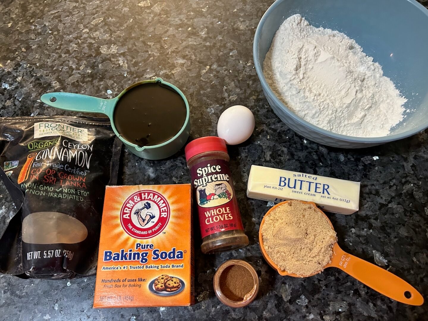 Gingerbread loaf ingredients