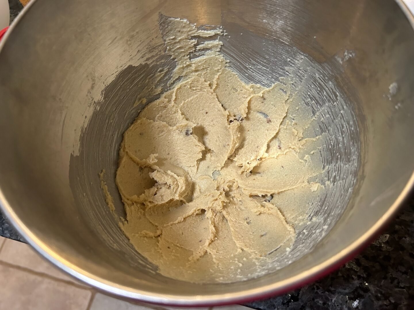 butter and sugar mixed in bowl