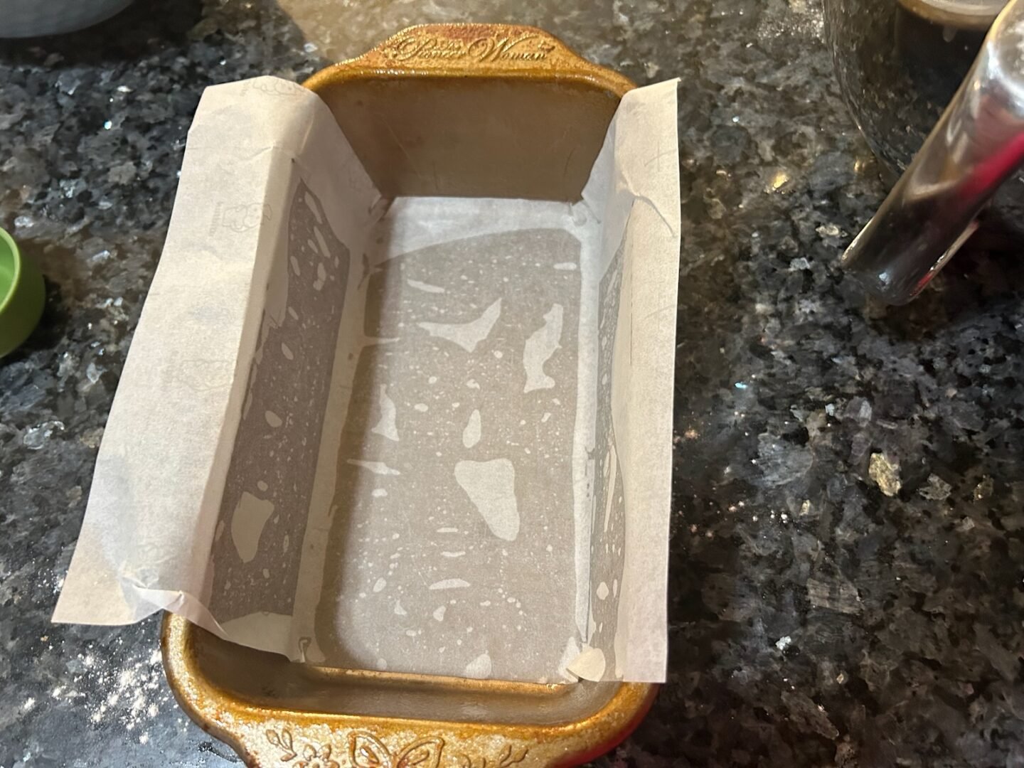 loaf pan with parchment paper