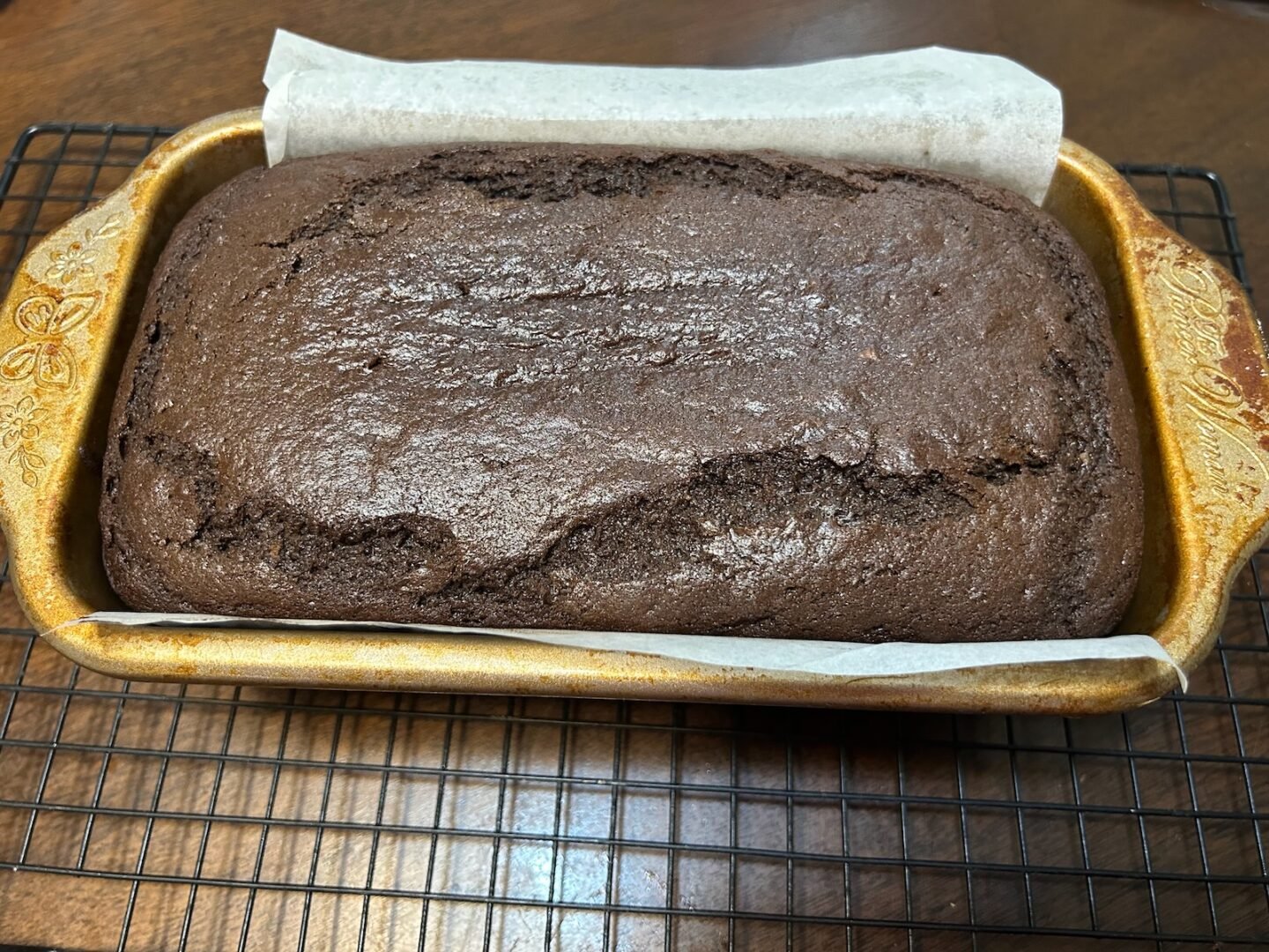 Gingerbread loaf baked in loaf pan