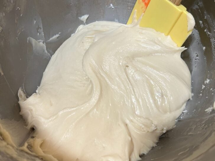 Brown sugar buttercream in bowl