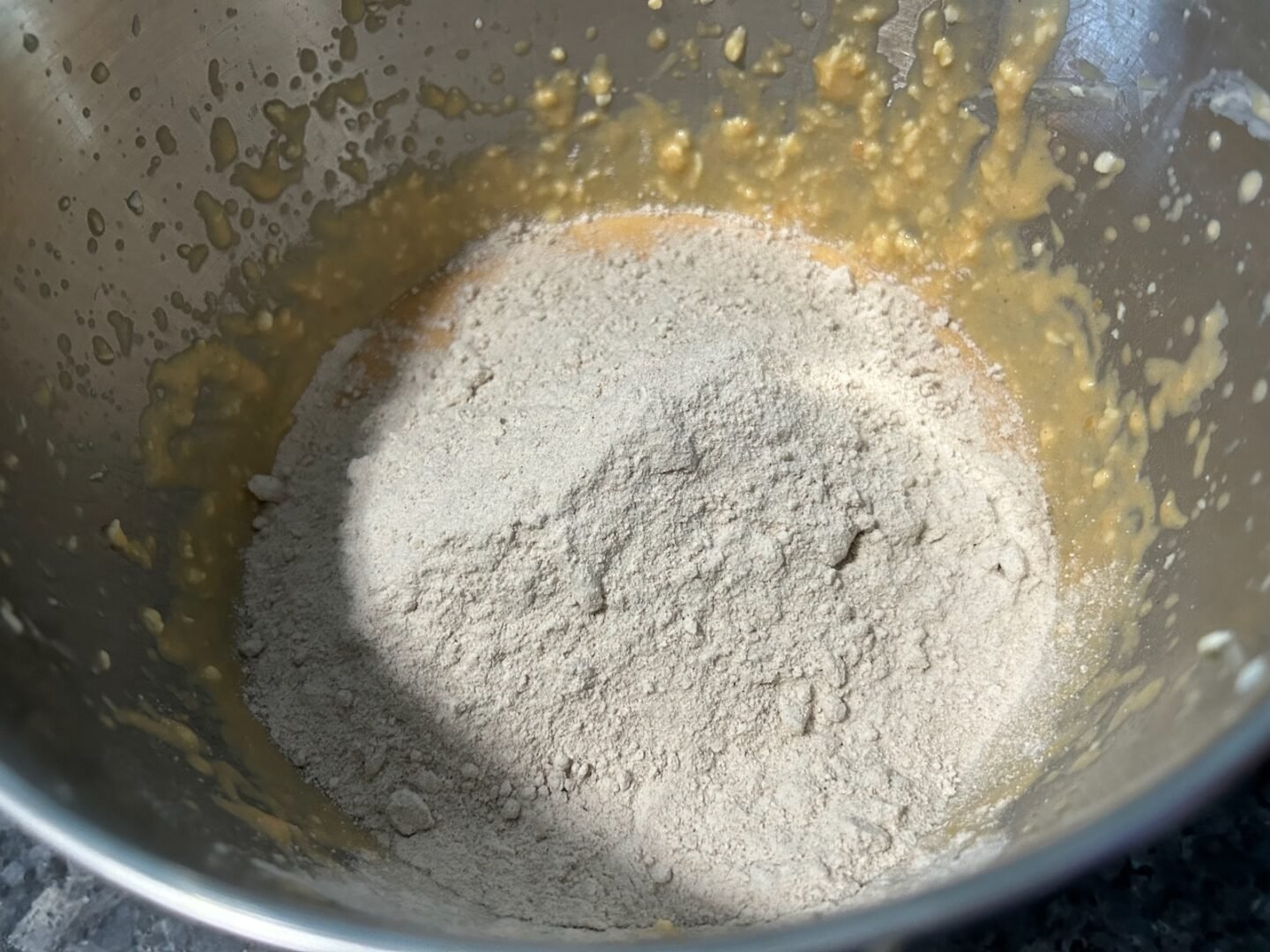 cake batter with cake mix added
