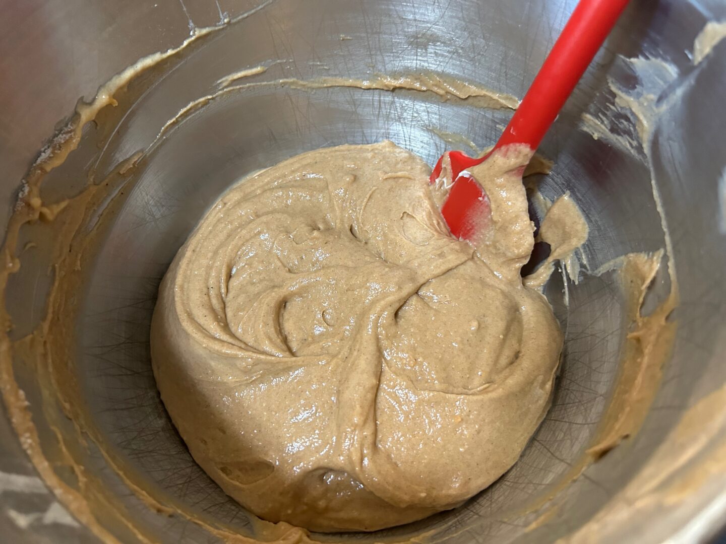 muffin batter, ready to be scooped