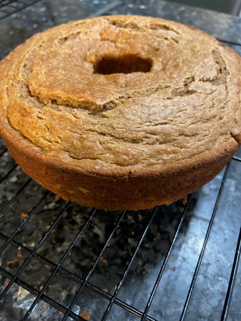pumpkin cake cooling