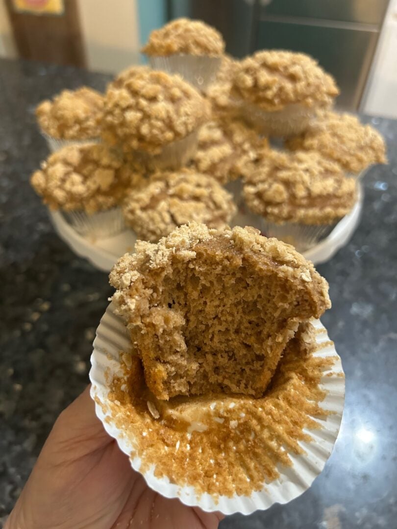 Sweet Potato Muffins with Oat Streusel Topping (inside of muffin)