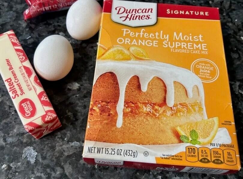 ingredients for orange cake mix cookies