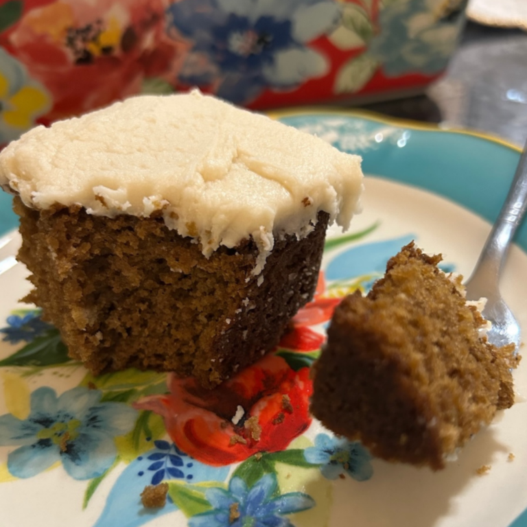 Old-Fashioned Molasses Cake with Brown Sugar Buttercream (Doctored Cake Mix)