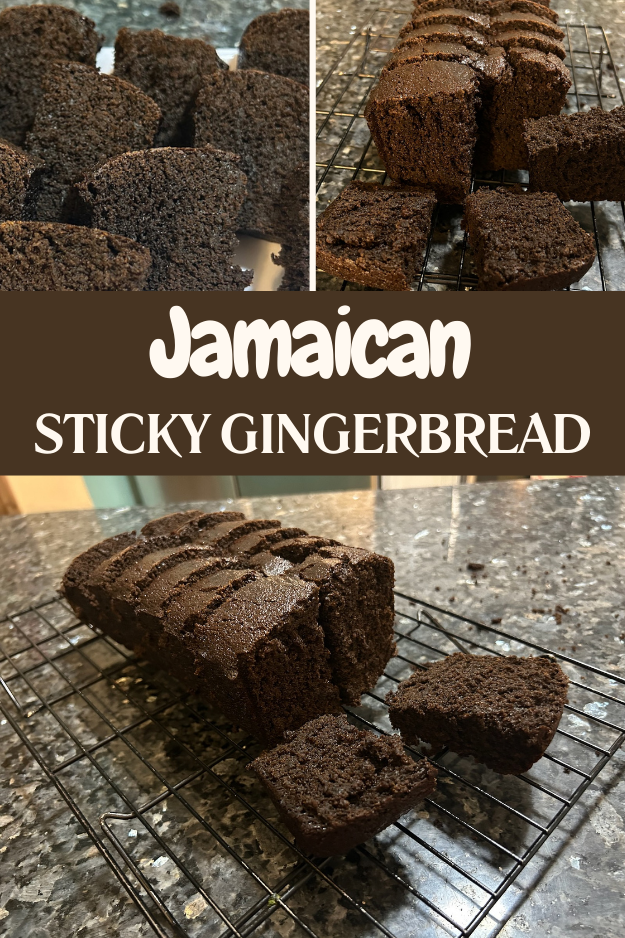 Jamaican Sticky Gingerbread pin for pinterest
