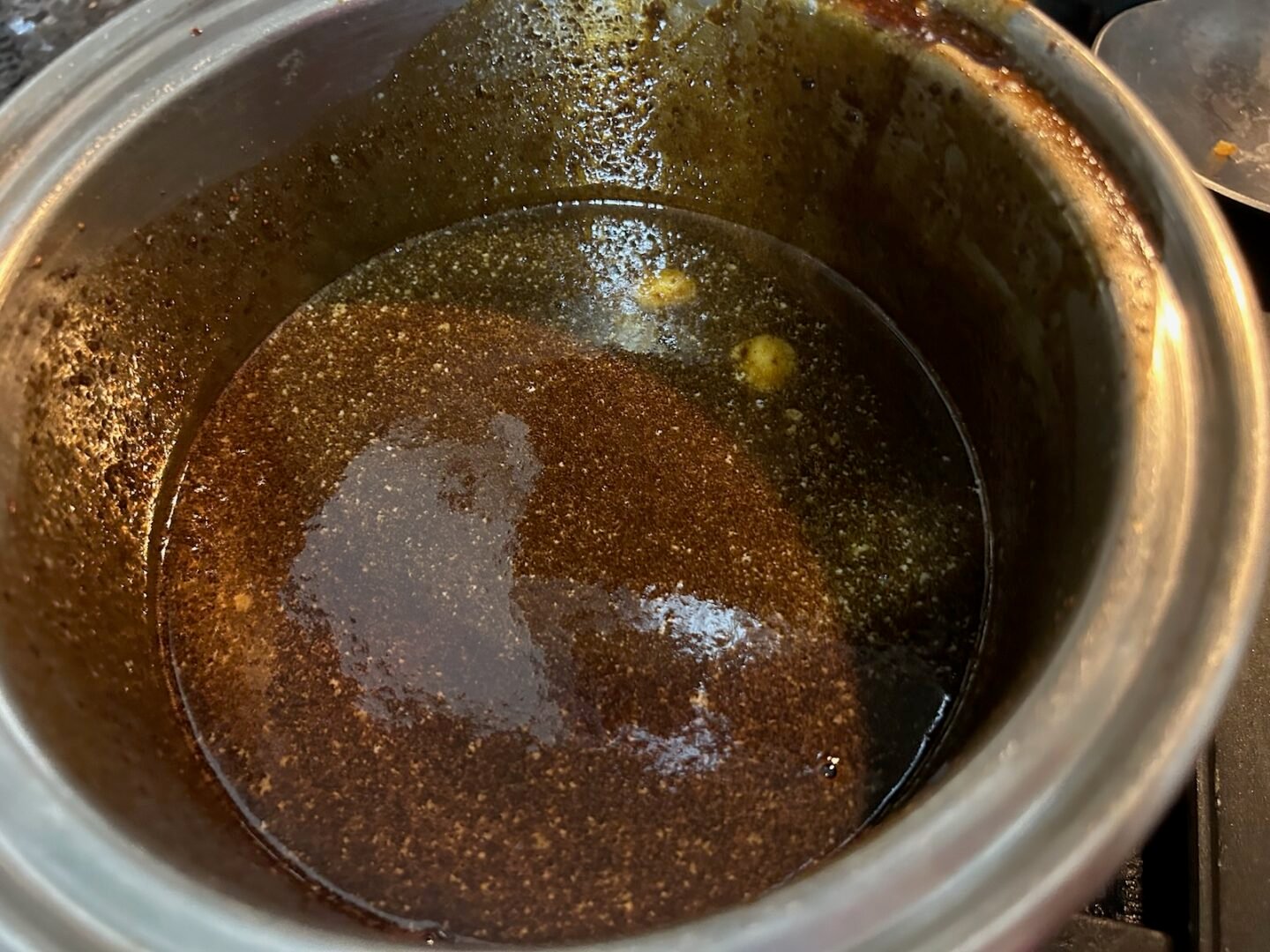 melted butter and other ingredients in saucepan